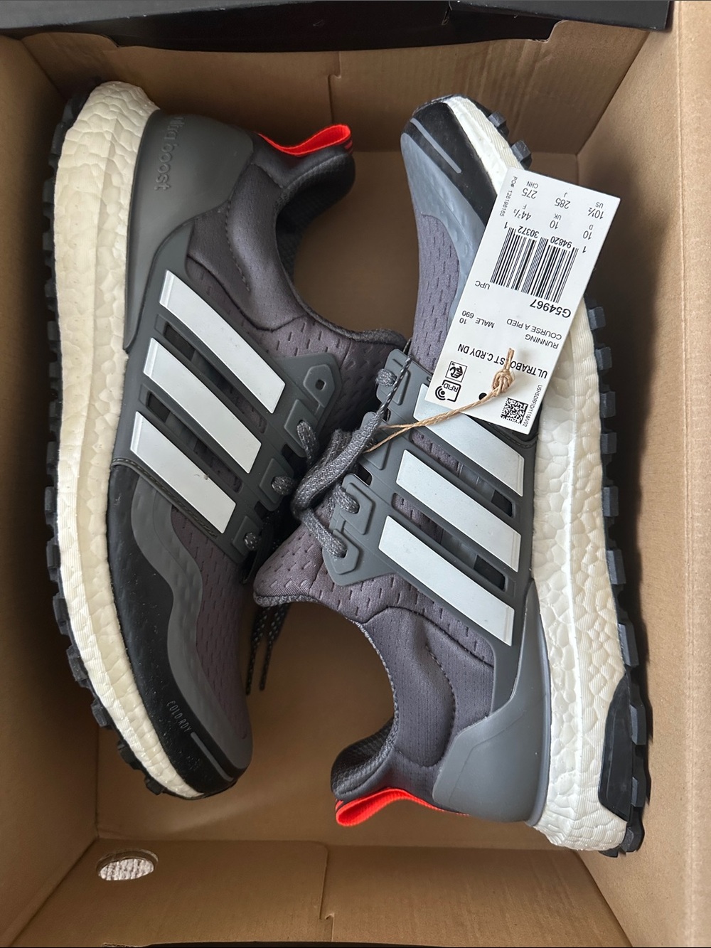 adidas Men’s Gray Trail Running Shoes with Boost Cushioning- Ultraboost C.RDY
